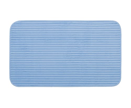 Gözze - Rutschfester Weicher Badeteppich, 100% Polyester, 70 x 120 cm - Hellblau von Gözze
