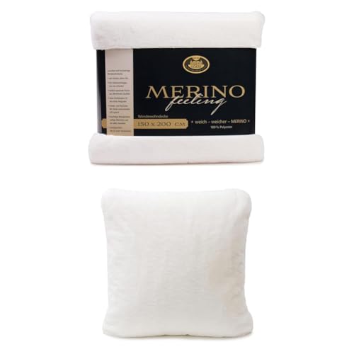 Gözze Wendewohndecke Merino und 2er Set Merino-Kissenhülle, 150x200 cm + 50x50 cm, Farbe: wollweiß Gözze Wendewohndecke Merino und 2er Set Merino-Kissenhülle, 150x200 cm + 50x50 cm, Farbe: wollweiß von Gözze
