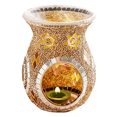 Gohemsun Glass Duftlampe mit Kerzenhalter Teelichthalter Kalebasse Aromalampe Duftlicht Aromabrenner Duftlampe Aromalampe Duftlampe aus Keramik mit der Candle Kerzenlöffel von Gohemsun