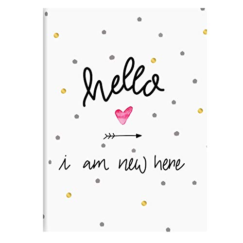 goldbuch Babytagebuch, hello i am new here, 21 x 28 cm, 44 illustrierte Seiten, Kunstdruck, Weiß/gold, 11 319 von goldbuch