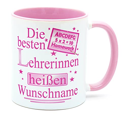 Die besten Lehrerinnen heißen Kaffeetasse mit Namen personalisierte Becher lustige Tasse Geburtstag Geschenke für Abschied Geschenkidee witzige Lehrergeschenke Abschluss homeschooling zum coole Lehrer von Golebros