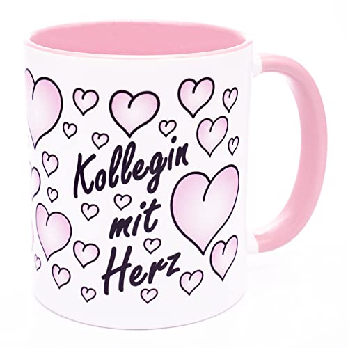 Kollegin mit Herz Tasse Becher für beste Arbeitskollegin kleines Dankeschön Geschenk Herz Geburtstag Lieblingskollegin Freundinnen Kaffeetasse Büro Geschenkideen Kolleginnen Weihnachten Abschied Rente von Golebros