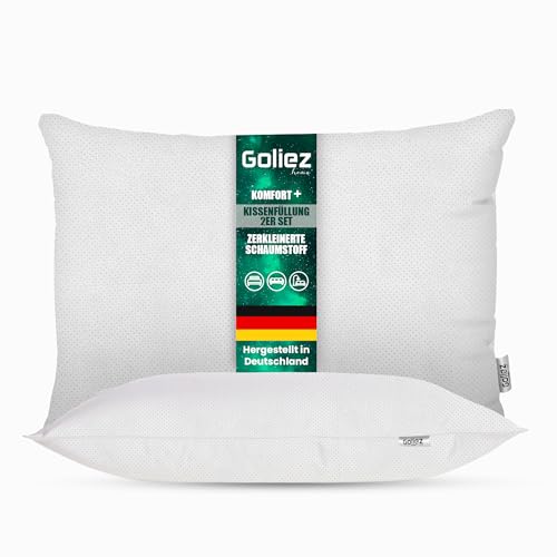 Goliez Kissenfüllung 2er Set Kissen für Bett Kopfkissen Innenkissen Dekokissen Sofakissen Zierkissen Füllung (2, Weiß, 40x60 cm) von Goliez