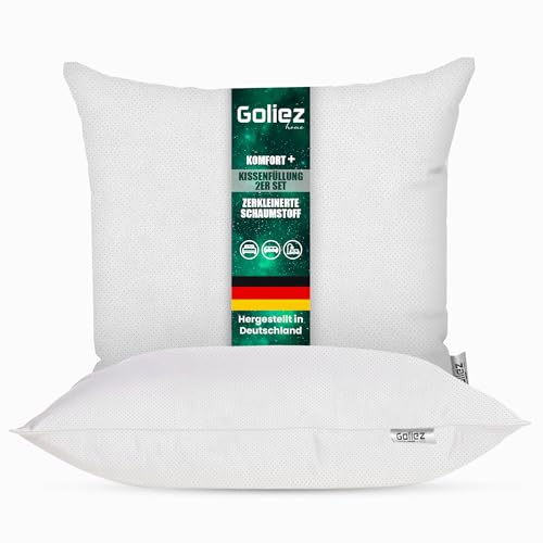 Goliez Kissenfüllung 2er Set Kissen für Bett Kopfkissen Innenkissen Dekokissen Sofakissen Zierkissen Füllung (2, Weiß, 45x45 cm) von Goliez