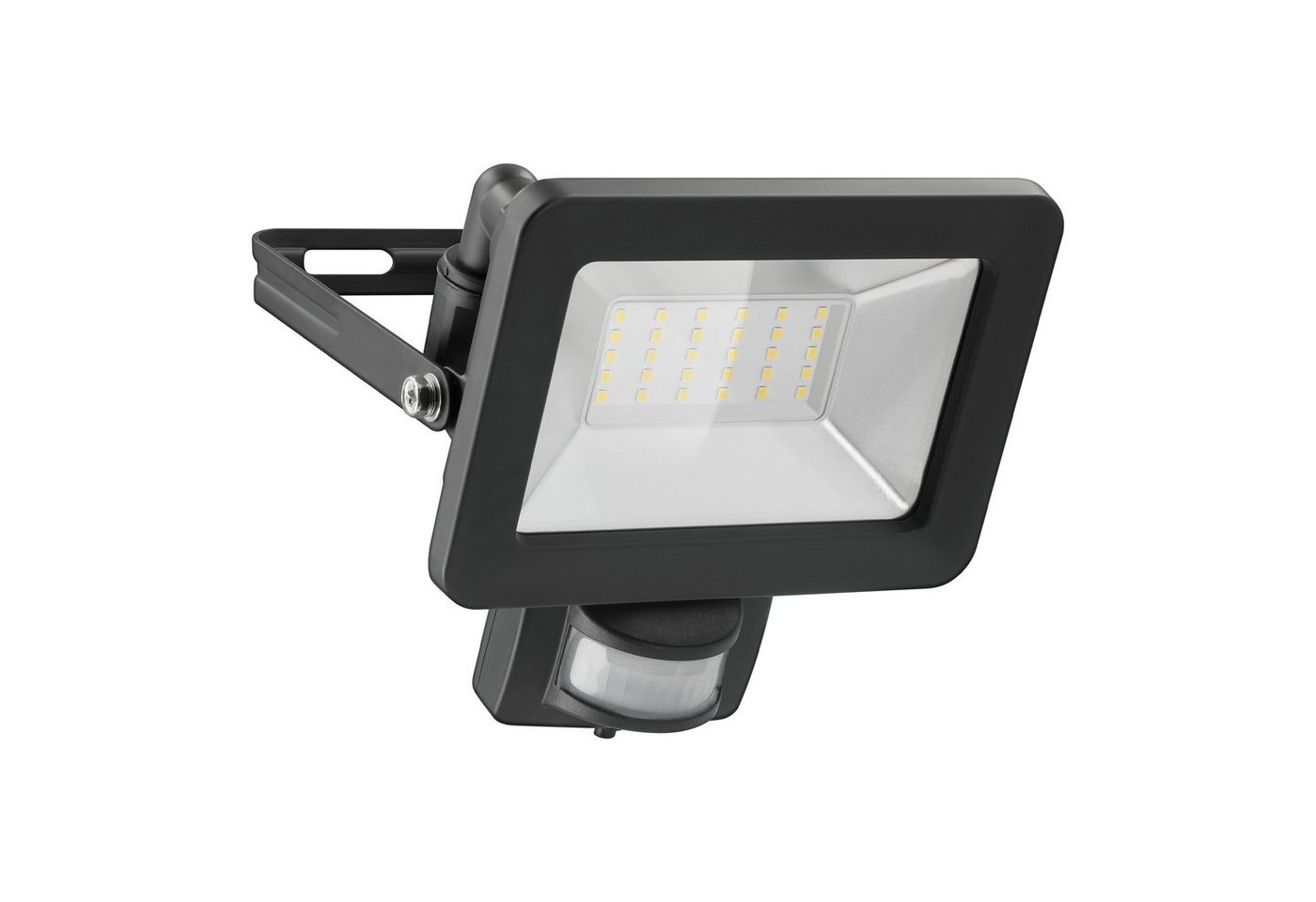 Goobay LED Flutlichtstrahler LED Außenstrahler mit Bewegungsmelder 30 W Scheinwerfer, LED fest integriert, Neutralweiß, 4000 K / 2550 lm / M16 Kabelverschraubung / Schwarz von Goobay