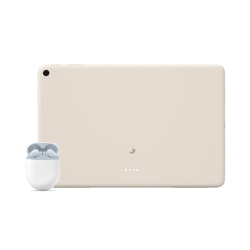 Google Pixel Tablet – Android-Tablet mit 11"-Display und einem Akku mit Langer Laufzeit – 8 GB RAM – 256 GB Speicherplatz – Porcelain + Pixel Buds A-Series – Sea von Google