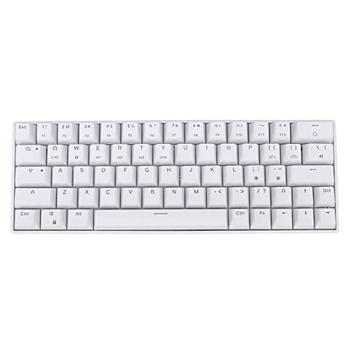 Goshyda 2,4 G Kabellose Mechanische Tastatur, 64 Tasten BT 5.0 3.0 Typ C Blau/lineare Aktion/rot/brauner Schalter Kabelgebundene Ergonomische Design-Tastatur für Spiele(Brauner Schalter) von Goshyda