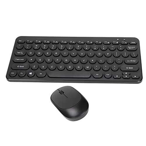 Goshyda 2.4G Wireless Keyboard Mouse Combo, 10 Arten Shortcut Keys 10M Wireless USB Receiver Ergonomisches Design Tastatur und Maus für das Büro(Schwarz) von Goshyda