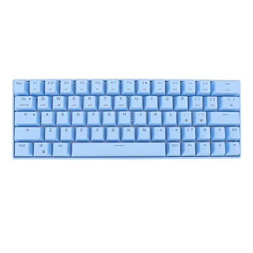 Goshyda 2.4G Wireless Mechanical Keyboard, 64 Tasten Bluetooth 5.0 3.0 RGB Mehrere Beleuchtungsmodi 3-Modus-Verbindungstastatur für Win, für Android(Roter Schalter) von Goshyda