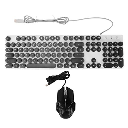 Goshyda Mechanica Gaming Punk-Tastatur, 104 Tasten, 1200/1800/2400/3600 DPI, Maus, RGB-Hintergrundbeleuchtung, Tastatur-Maus-Kombination für Windows 7 8 10 11 (Schwarz) von Goshyda