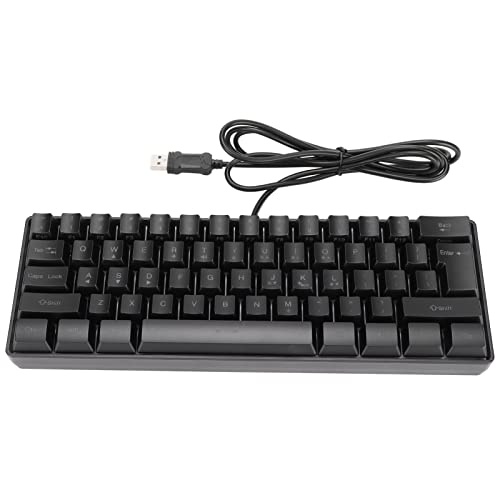 Goshyda PC-Gaming-Tastaturen, Tragbare Tastatur mit Hintergrundbeleuchtung 61 Tasten USB-Kabelgebundene Tastatur PC-Gaming-Tastatur mit Einstellung der Hintergrundbeleuchtung, für von Goshyda
