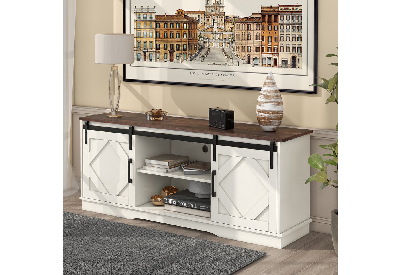 Gotagee TV-Schrank TV-Schrank Modern TV Stand Sideboard Entertainment Center Schließfach Einstellbare Regale von Gotagee