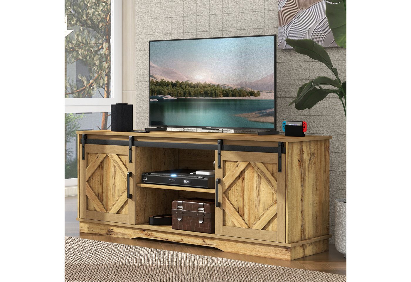 Gotagee TV-Schrank TV-Schrank Modern TV Stand Sideboard Entertainment Center Schließfach Einstellbare Regale von Gotagee