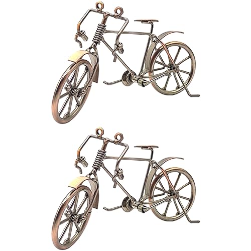 Gotoger 2 Stück -Fahrrad-Modell, Metall-Fahrrad, Heim-Desktop-Dekoration, Ornamente von Gotoger