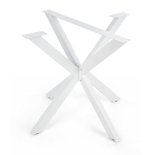 Gozos Spider Tischbeine Metall Weiß | DIY Esstisch oder Konferenztisch, Gartentisch, Stabil, Industriedesign, Massiv | einfache Montage Möbelfüße | H71 x B85 x L85 cm von Gozos