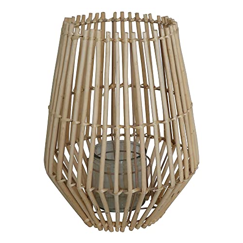 Laterne Bamboo Natur aus Bambus H36cm Windlicht Bambuslaterne von Grafelstein