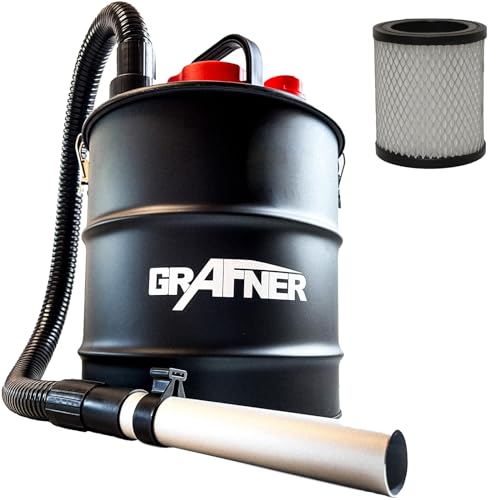 Grafner Aschesauger 20 Liter 1200 Watt mit HEPA-Filter und Saug- und Blasfunktion Kaminsauger Grillsauger Pelletsauger HEPA Feinfilter von Grafner