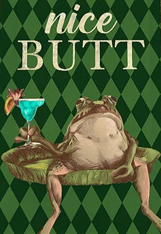 Graman Nice Butt Frog Vintage-Poster, lustiges Frosch-Poster, Heimdekoration, Frosch-Liebhaber, Wandkunst, Frosch-Kunstdruck, Retro-Kunstdruck, Wanddekoration, Metallschild, Poster, 30,5 x 20,3 cm von Graman