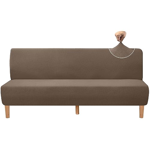 Granbest Hohe Dehnung Futonbezug Super Weiche Armlose Sofabezug für Hunde Haustiere Katzen rutschfeste Futonbezug ohne Armlehne für Wohnzimmer Möbel Schutz (Futon, Kamel) von Granbest