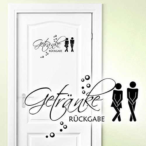 Grandora WC Aufkleber Getränke Rückgabe Mann Frau I grün (BxH) 26 x 14 cm I Badezimmer Toilette Wandsticker Wandaufkleber Sticker Wandtattoo W5443 von Grandora