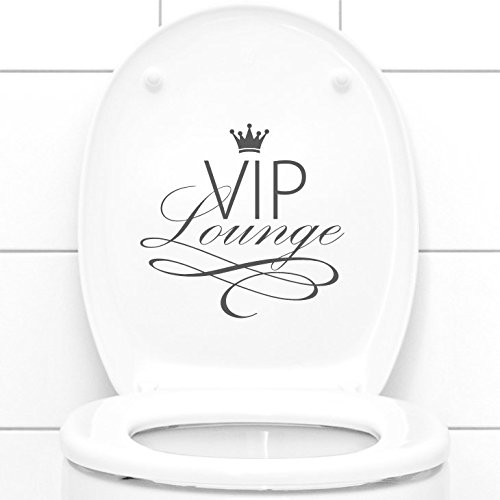 Grandora WC Aufkleber VIP Lounge I azurblau (BxH) 19 x 18 cm I Badezimmer Bad Toilette Deckel Sticker selbstklebend Wandaufkleber Wandsticker Wandtattoo W734 von Grandora