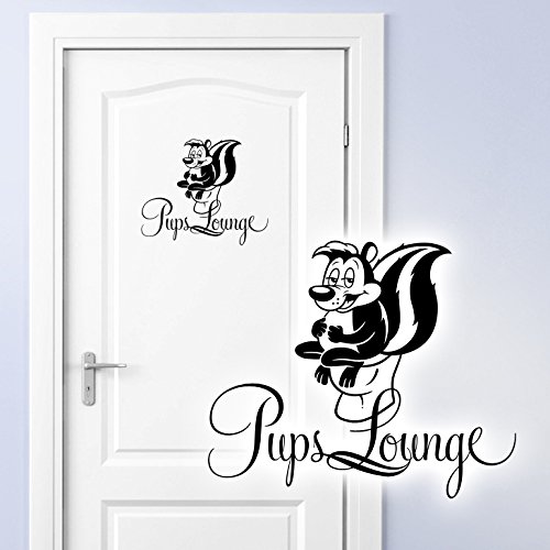 Grandora WC Türaufkleber Pups Lounge + Stinktier I grün (BxH) 17 x 14 cm I Badezimmer Toilette Sticker Aufkleber Wandaufkleber Wandsticker Wandtattoo W878 von Grandora