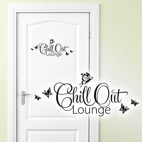 Grandora Wandtattoo Chill Out Lounge I dunkelgrün (BxH) 28 x 12 cm I Türaufkleber Schlafzimmer Kinderzimmer Sticker Aufkleber Wandaufkleber Wandsticker W882 von Grandora