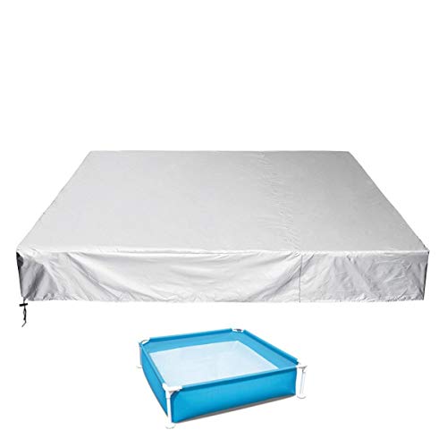 Grantien Abdeckplane Für Family Pool,Quadrat Poolabdeckung Mit Kordelzug,Abdeckplane Für Badewanne,210D Oxford Silber 218 X 218 X 30Cm von Grantien