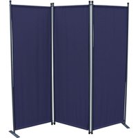 Grasekamp Stellwand 165x170 cm dreiteilig - blau -  Paravent Raumteiler Trennwand  Sichtschutz von Grasekamp