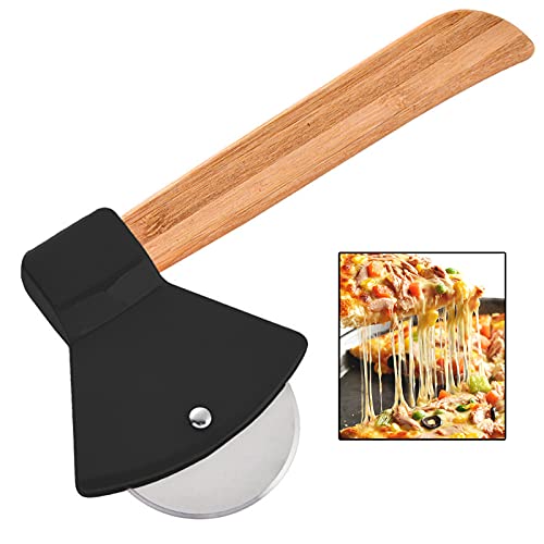 Edelstahl Pizzaschneider Pizzaroller Lustig Pizzarad Axt Pizza Cutter Stahl Pizzarad Spülmaschinenfest Pizza Cutter Edelstahl Holzgriff Pizzaroller Hochwertig von Pizza Waffeln Pfannkuchen und mehr von Grasslandy