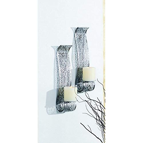 Gravidus 2er Set Wandkerzenhalter für Stumpenkerzen, Metall in Schwarz und Silber Stumpenkerzenhalter Schattenspiel Gravidus 2er Set Wandkerzenhalter für Stumpenkerzen, Metall in Schwarz und Silber Stumpenkerzenhalter Schattenspiel von Gravidus