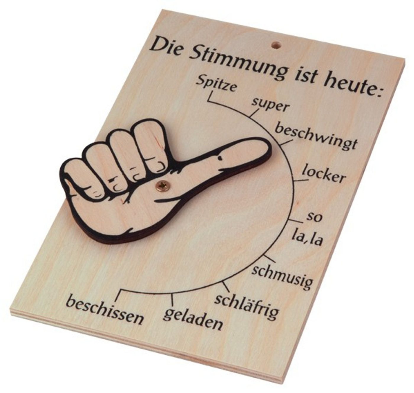 Gravidus Dekohänger Stimmungsbarometer Stimmungsanzeiger Stimmungsschild Holz 17x11cm von Gravidus