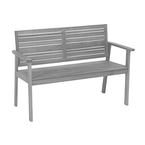 greemotion 128650 Gartenbank Maui Holzbank mit Rückenlehne Friesenbank wetterfest zum draußen Sitzen aus FSC Akazienholz, Grau, 11.5 x 6 x 1.4 cm, 2 Sitzer greemotion 128650 Gartenbank Maui Holzbank mit Rückenlehne Friesenbank wetterfest zum draußen Sitzen aus FSC Akazienholz, Grau, 11.5 x 6 x 1.4 cm, 2 Sitzer von Greemotion
