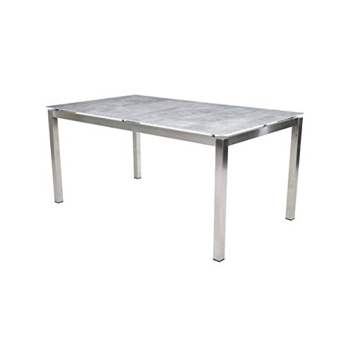 Greemotion Tisch Sydney, Edelstahl, Glas-Keramik-Platte, ca. 160 x 74 x 90 cm, Silber/Grau von Greemotion