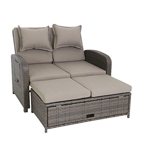greemotion Rattan-Lounge Bahia Rondo, Sofa & Bett aus Polyrattan, indoor & outdoor, 2er Garten-Sofa mit Stahl-Gestell, Daybed, braun-beige, ca. 121 x 99 x 143 cm greemotion Rattan-Lounge Bahia Rondo, Sofa & Bett aus Polyrattan, indoor & outdoor, 2er Garten-Sofa mit Stahl-Gestell, Daybed, braun-beige, ca. 121 x 99 x 143 cm von Greemotion