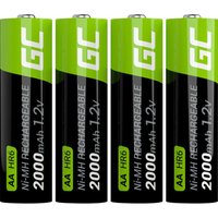 Green Cell - 4X aa 2000mAh 1.2V Satz von 4 aa Ni-MH wiederaufladbare Batterien Geringe Selbstentladung Vorladung Hohe Kapazität HR6 BK-3MCCE/8BE, von Green Cell