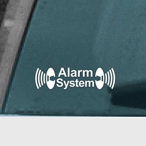 Aufkleber Tattoo Alarm System weiß für Außenseite von Glas Scheibe Karosserie Auto Fenster Folie von GreenIT