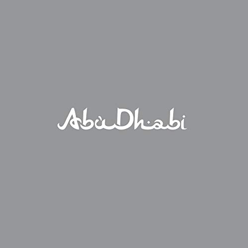 Schriftzug Abu Dhabi 10cm Auto Tür Spiegel Aufkleber Tattoo Deko Klebe Folie (weiß) von GreenIT