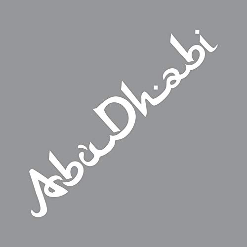 Schriftzug Abu Dhabi weiß 50cm Auto Tür Heck Motorhaube Aufkleber Tattoo Deko Folie von GreenIT