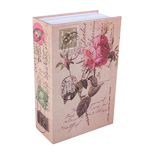 Ablagebuch Safe Aufbewahrungsbox, Buchsafe Tresor mit Schlüssel Bücherregal-tresor Safe Dose Buchtresor mit Schlüsselschloss für Schlüssel und Zahlenschloss(Rose Diary Type) von Greensen