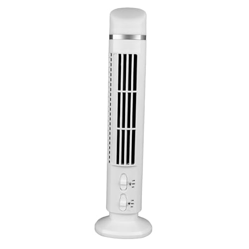 Greensen Turmventilator Sehr Leise 90 Grad Oszillation Bladeless Fan Leiser Turmventilator Schreibtischventilator für Schlafzimmer Büro 10,5 x 33 cm (WHITE) von Greensen