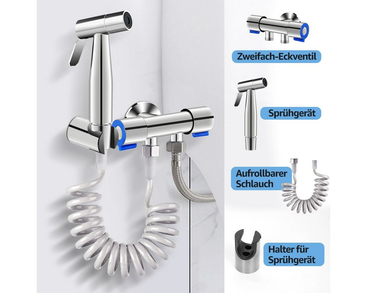 Eumaty Bidetarmatur Bidet Handbrause Toilette Bad Armaturen Edelstahl von Eumaty