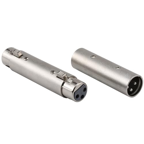 Greluma 2 Stk XLR-auf-XLR-Gender-Changer-Adapter, 3-poliger XLR-Stecker auf Stecker/Buchse auf Buchse, kompatibel mit Mikrofon, Mixer von Greluma