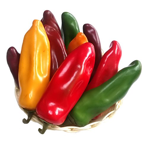 Gresorth 10 Stück Künstliche Lebensechte Chili Pfeffer Deko Gefälschte Früchte Obst Party Festival Dekoration von Gresorth