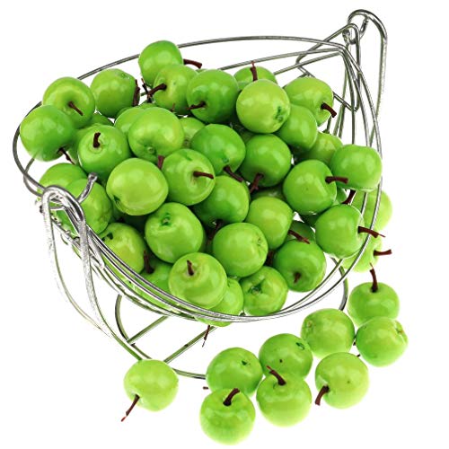 Gresorth 100 Stück Künstlich Grün Apfels Fälschung Frucht Obst Apfel Zuhause Party Christmas Baum DIY Dekoration Modell von Gresorth