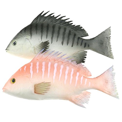 Gresorth 2 Pack Künstlich Schwarz & Rot Snapper Fälschung Fisch Hängend Dekoration Zuhause Party Weihnachten Anzeigen - 2 Stück von Gresorth