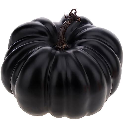 Gresorth 20 cm Riss Fälschung Halloween Kürbis Künstlich Cushaw zum Herbst Fallen Party Christmas Dekoration - Schwarz 1PCS von Gresorth