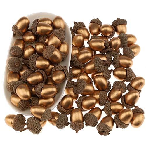 Gresorth 50 Stück Gold Künstlich Eichel Fälschung Golden Eichel DIY Kunst Material Zuhause Party Christmas Frucht Obst Dekoration von Gresorth