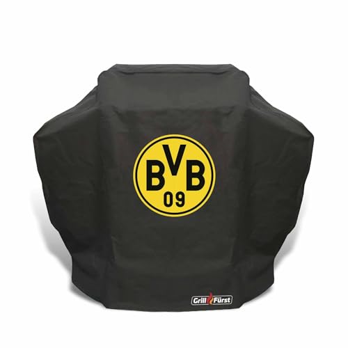 Grillfürst Grill Abdeckhaube BVB Borussia Dortmund - robuste Grill-Abdeckung 138 x 72 x 115 cm, wetterfest und wasserdicht, Abdeckung Gasgrill für Weber Gasgrill Serie Spirit 300 von Grillfürst