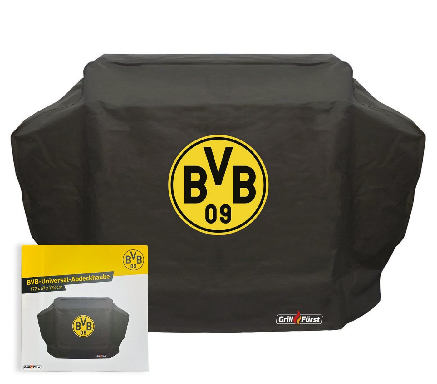 Grillabdeckhaube Grillfürst Abdeckhaube / Schutzhülle 172 x 67 x 123 cm Borussia Dortmund Edition für Imperial 590, 490 / P500 / Lex 605 / Regal 590, 490 / Crown 590 / Sovereign 490 / Dualchef 415 G, 425 G, S 425 G / Genesis II 4 Brenner von Grillfürst